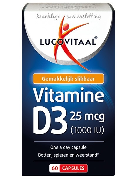 Lucovitaal vitamine D3 25mcg 60st € 7.25