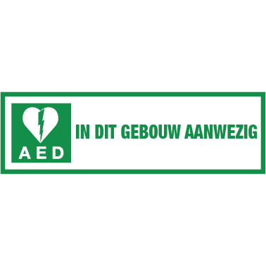 AED aanwezig sticker voor buiten 30x10 cm € 5.34