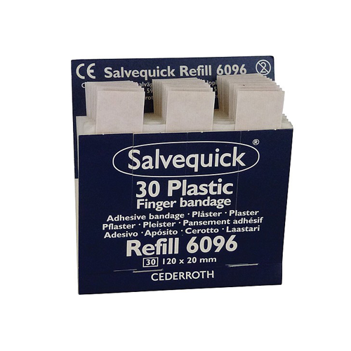 1x Salvequick 6096 navulling 30 plastic vinger pleisters € 7.23