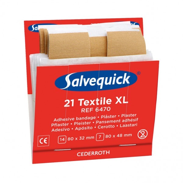 1x Salvequick 6470 navulling 21 textiel pleisters XL € 5.97