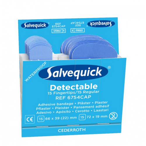 1x Salvequick 6754 navulling 30 blauwe vingertop € 10.85